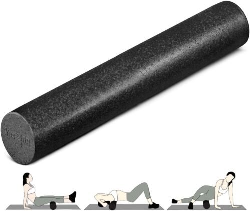Yes4All High-Density Foam Roller for Back Pain Relief, Yoga, Exercise, Physical Therapy, Muscle Deep Tissue Massage 12-18-24-36 (36 inch, Black)