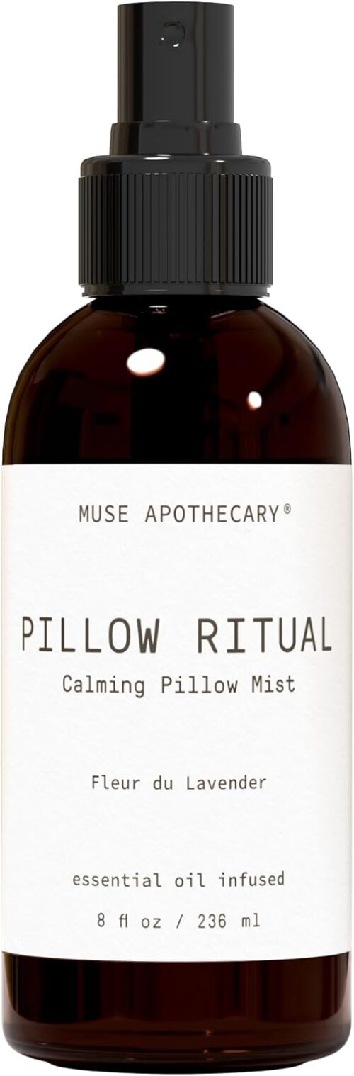 Muse Apothecary Pillow Ritual – Aromatic, Calming and Relaxing Pillow Mist, Linen and Fabric Spray – Infused with Natural Aromatherapy Essential Oils – 8 oz, Fleur du Lavender
