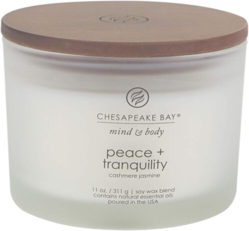 Chesapeake Bay Candle Scented Candle Peace + Tranquility (cashmere jasmine) 3-Wick Coffee Table Jar