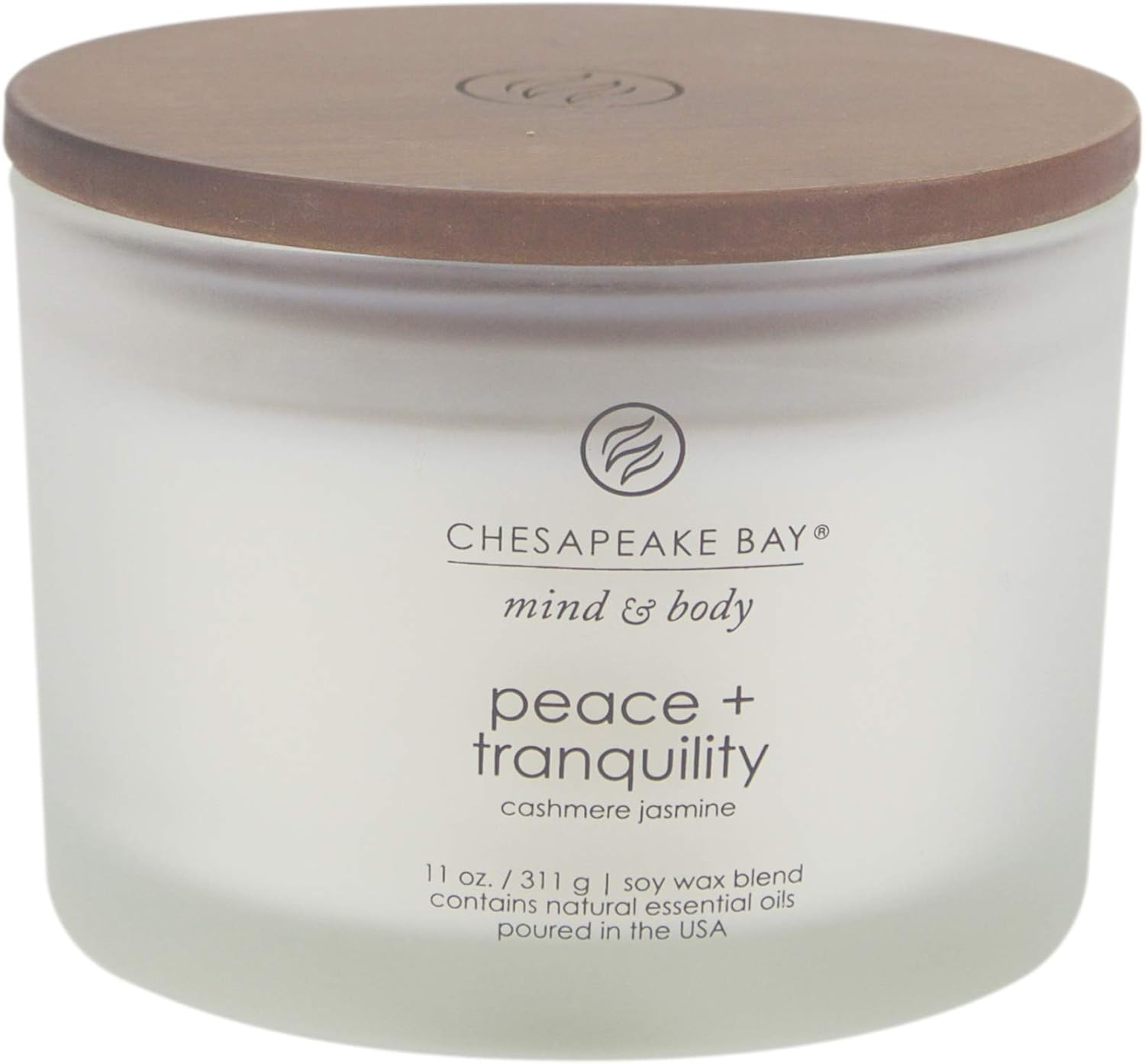 Chesapeake Bay Candle Scented Candle Peace + Tranquility (cashmere jasmine) 3-Wick Coffee Table Jar