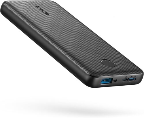 Anker Power Bank(PowerCore 10K),Compact Travel-Ready 10,000mAh Battery Pack with PowerIQ Charging Technology,5V/3A High-Speed Charging for iPhone,iPad,and More (USB-C Input and Output（Black），1pack)