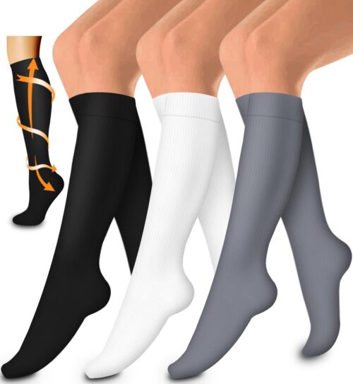 Laite Hebe 3 Pack Medical Compression Sock-Compression Sock for Women and Men-Best for Running,Nursing,Sports