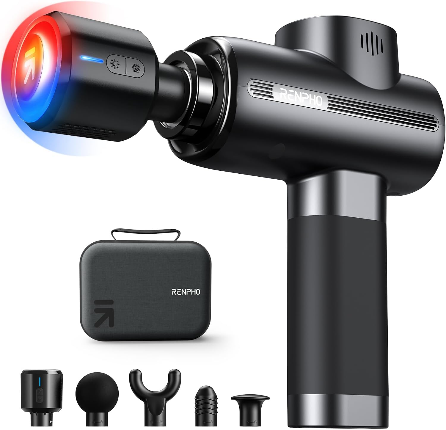 RENPHO Thermacool Massage Gun Deep Tissue with Heat and Cold Head, FSA HSA Eligible, Handheld Muscle Massager with Carry Case, Body Masajeador for Men Women Athletes, Active