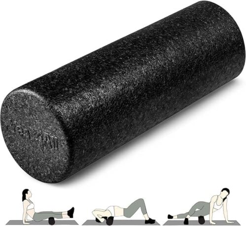 Yes4All High-Density Foam Roller for Back Pain Relief, Yoga, Exercise, Physical Therapy, Muscle Deep Tissue Massage 12-18-24-36 – Black – 18 Inches