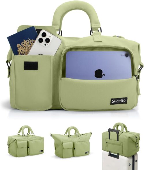 Travel Duffle Bag Carry On Weekender Bags for women, Duffel bag Small Gym Bag for Women men with Shoe Compartment