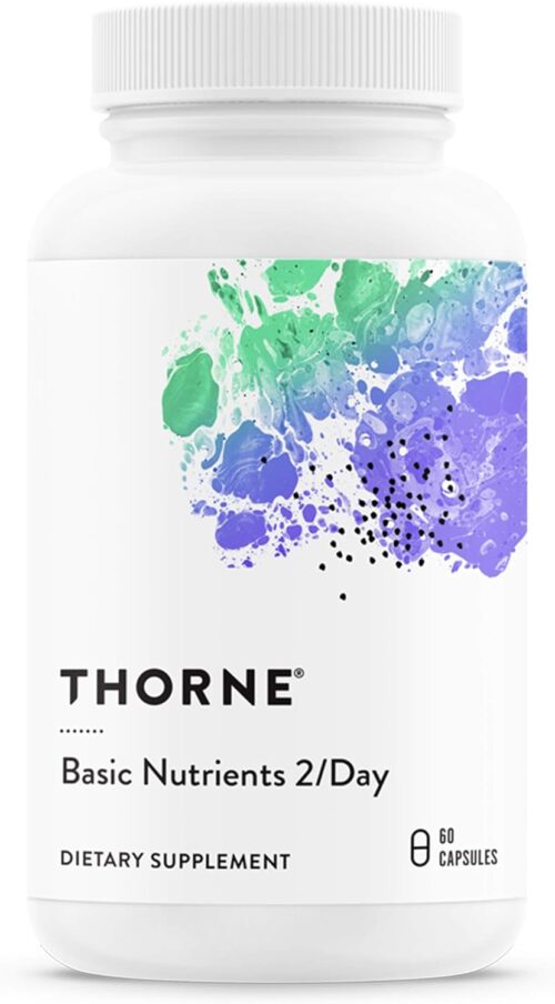 THORNE Basic Nutrients 2/Day – Comprehensive Daily Multivitamin with Optimal Bioavailability – Vitamin & Mineral Formula – Gluten, Dairy & Soy-Free – 60 Capsules – 30 Servings
