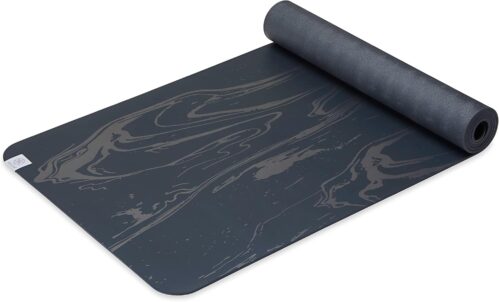 Gaiam Dry-Grip Yoga Mat – 5mm Thick Non-Slip Exercise & Fitness Mat for Standard or Hot Yoga, Pilates and Floor Workouts – Cushioned Support, Non-Slip Coat – 68 x 24 Inches