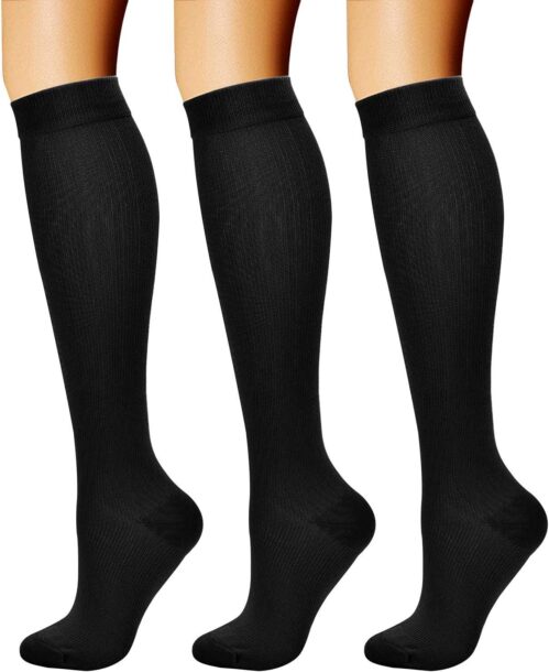 CHARMKING Compression Socks for Women & Men Circulation (3 Pairs) 15-20 mmHg is Best Support for Athletic Running Cycling