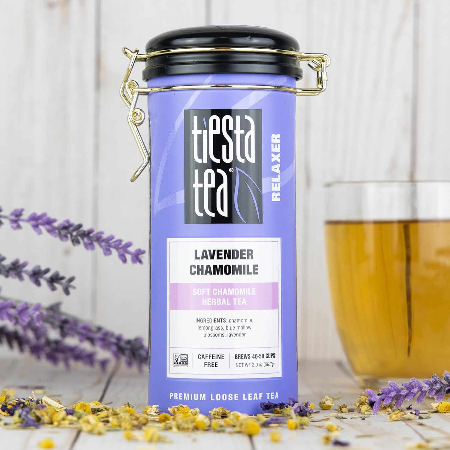 Tiesta Tea - Lavender Chamomile Herbal Tea | Loose Leaf | Calming Blend with Chamomile | Lavender | Lemongrass | Caffeine-Free Herbal | Great for Hot or Iced Brews | Refillable Tin | 50 Cups | 2 Ounce - Image 2