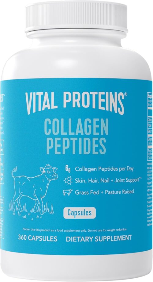 Vital Proteins Collagen Pills Supplement (Type I, III), 360 Collagen Capsules, 3300mg Serving Help Support Healthy Hair, Collagen Supplement