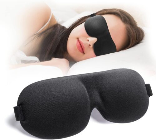 NEWVANGA Sleep Mask for Back and Side Sleeper, Block Out Light, Sleeping Eye Mask of 3D Night Blindfold, Zero Eye Pressure Ultralight Travel Eye Cover Black