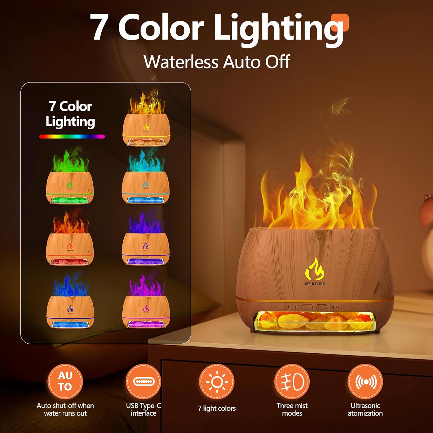 Ultrasonic Essential Oil Diffuser Set with 12 Best Aromatherapy Oils, Gift Box & Bag, Himalayan Salt Lamp Diffuser,Cool Mist Humidifier for Bedroom, Scent Diffusers for Home - Image 7