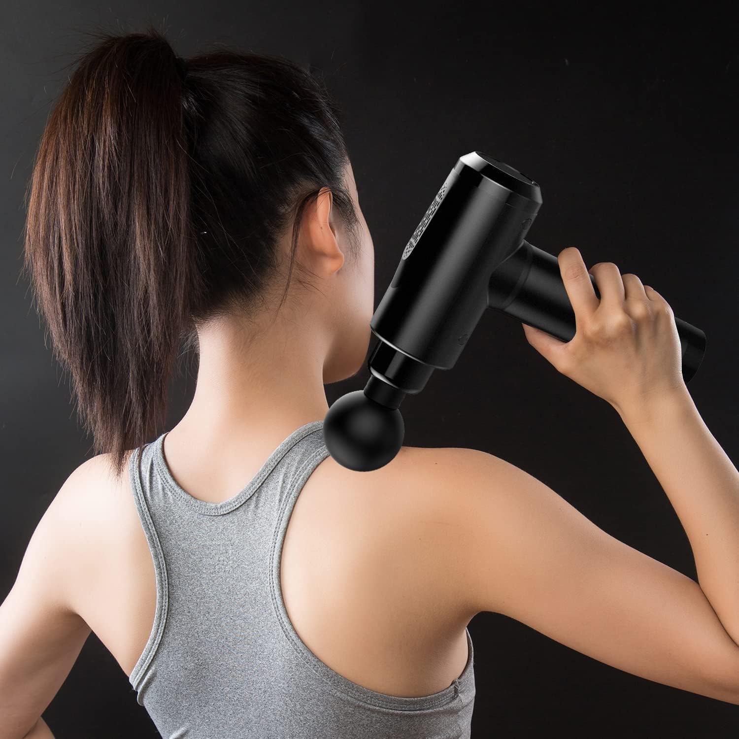 Massage Gun Deep Tissue Percussion Handheld Body Back Muscle Massager with 8 Massage Heads and LCD Touch Screen for Athletes - Image 5