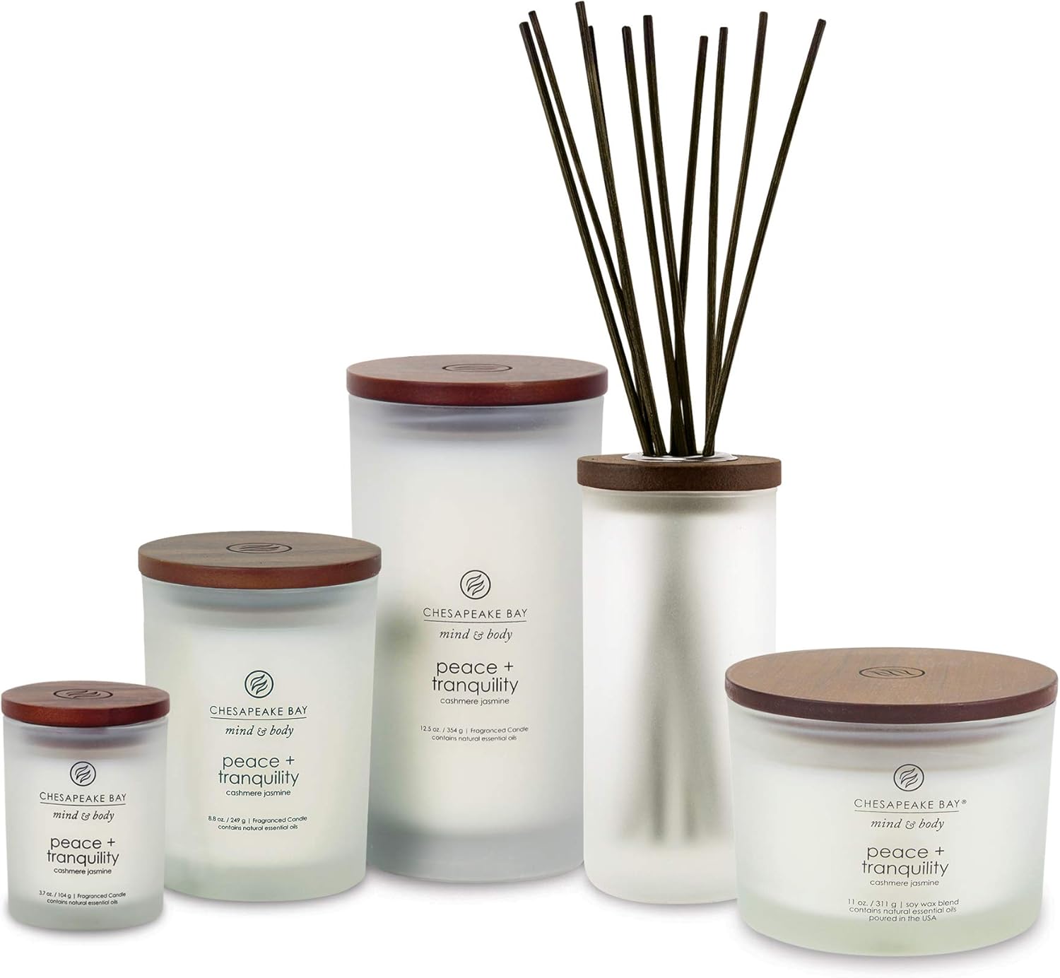 Chesapeake Bay Candle Scented Candle Peace + Tranquility (cashmere jasmine) 3-Wick Coffee Table Jar - Image 2