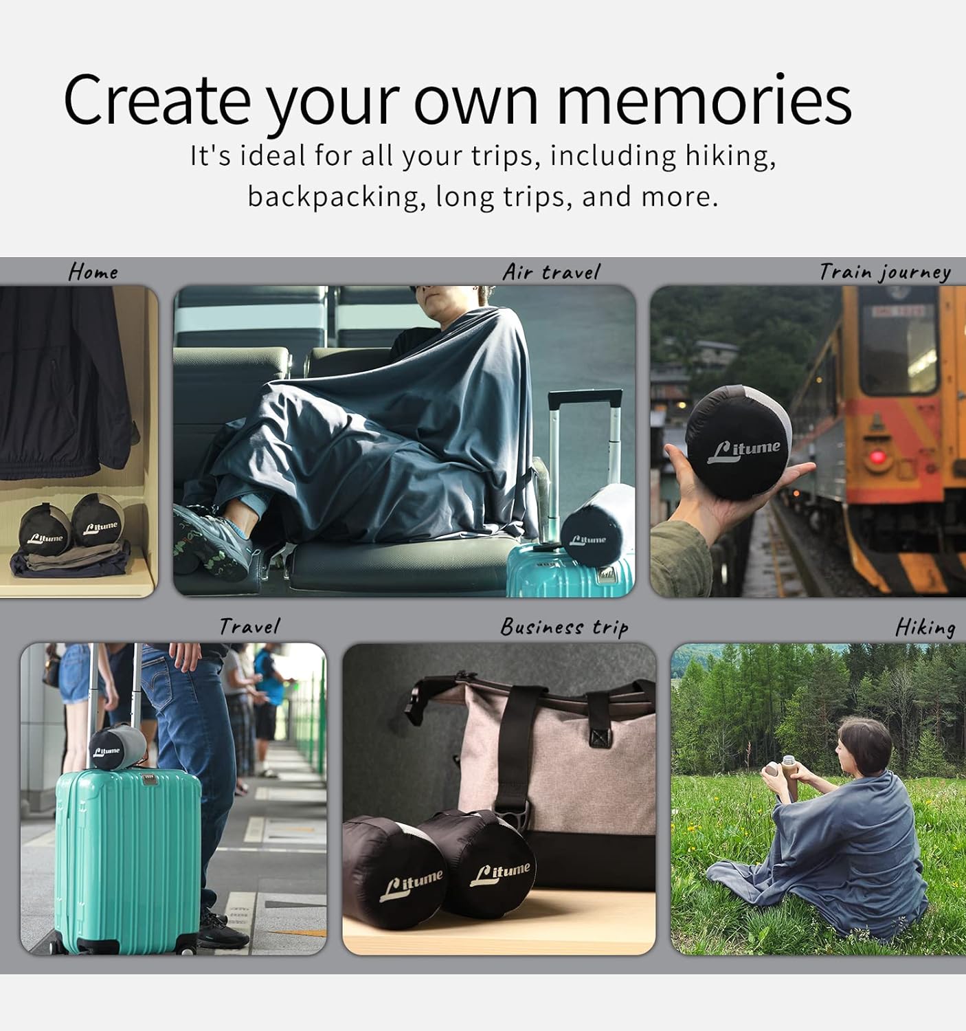 Travel Blanket Lightweight and Breathable, 67 x 48 Soft Airplane Blanket for Travelers, Foldable Camping Sheet with Stuff Sack for Train, Camp, Traveling (Velvet/Fleece) - Image 7