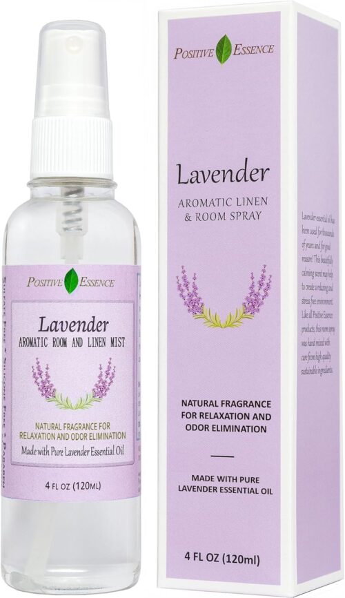 Lavender Linen and Room Spray, Pure Lavender Essential Oil Pillow Spray, Natural Fabric Spray, Aromatherapy Sleep Spray for Relaxation and Stress Relief; Odor Eliminator