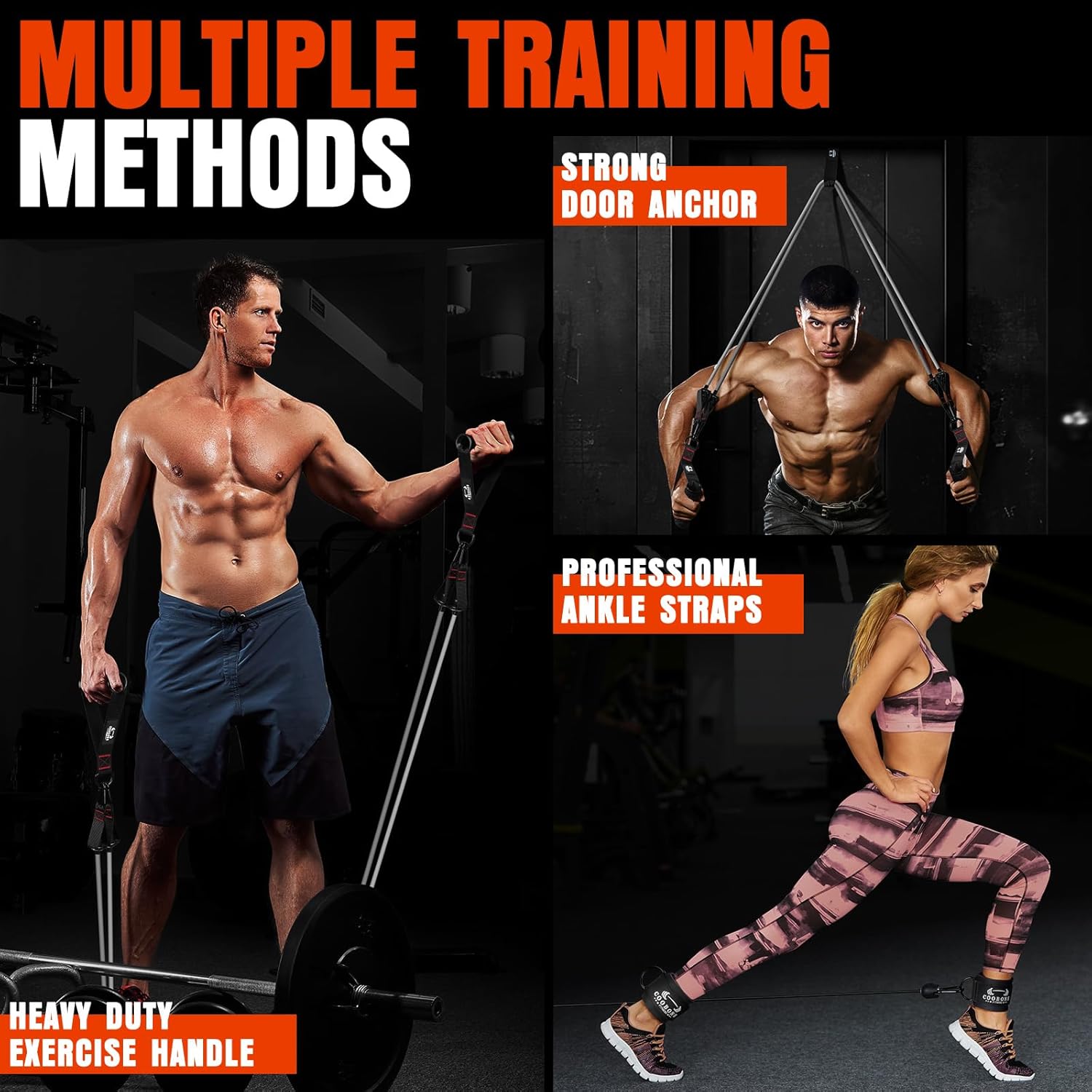 Heavy Resistance Bands for Working Out, 300LBS Exercise Bands with Handles, Workout Bands for Men, Weight Fitness Bands Set for Muscle Training, Strength, Slim, Yoga, Home Gym Equipment - Image 6