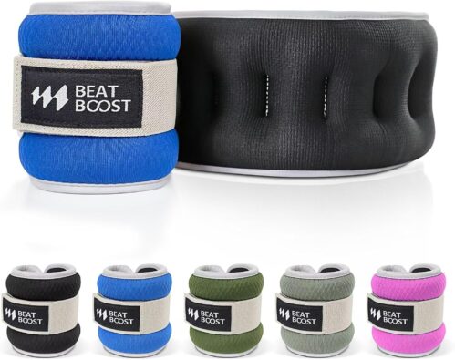 Ankle Wrist Weights for Women Men A Pair of 2 4 6 8 10 Lbs BeatBoost Arm Leg Weight Set with Adjustable Straps for Walking Pilates Exercise Workout Gym Aerobics