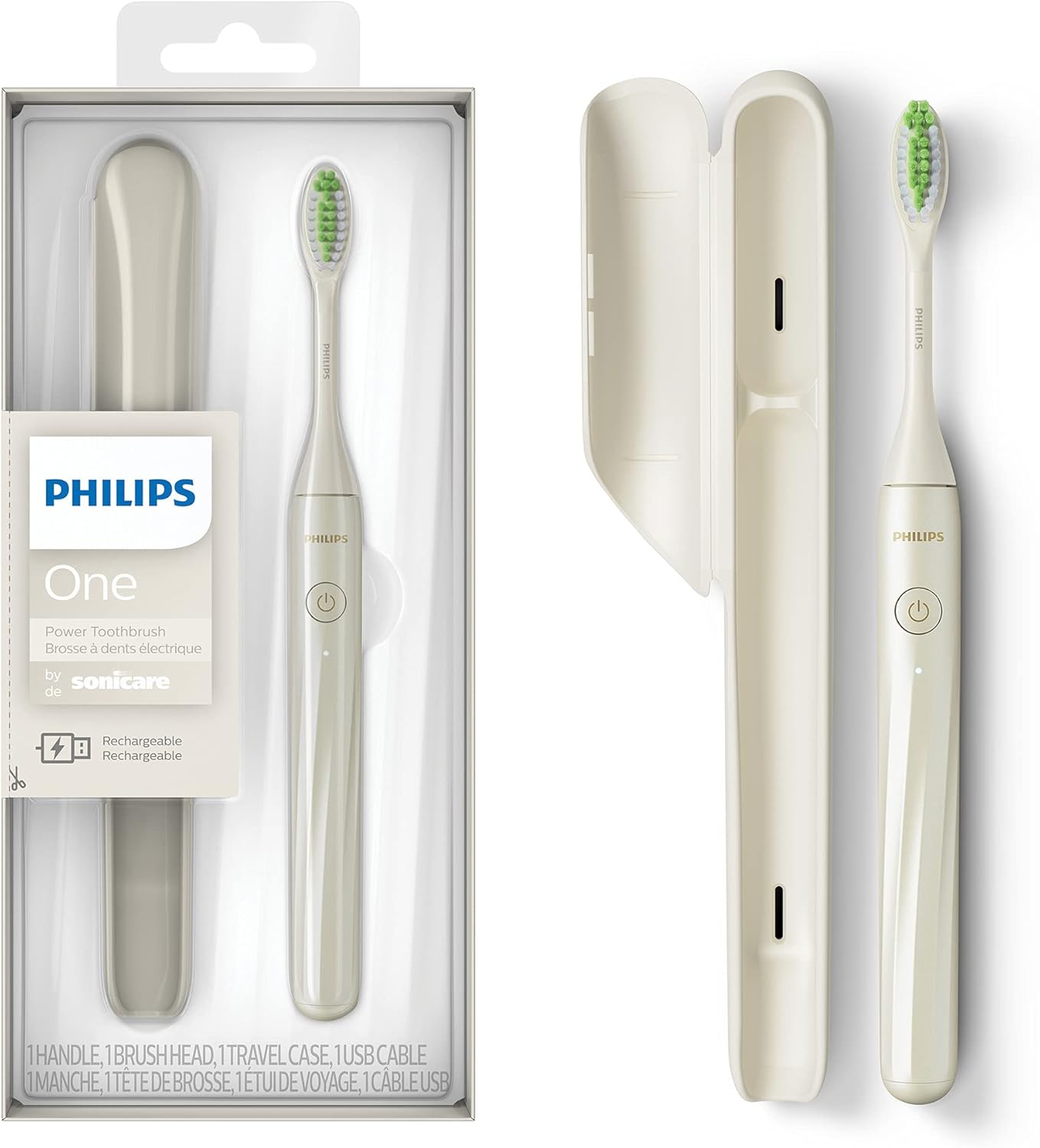 Philips Sonicare One by Sonicare Rechargeable Toothbrush, Snow, HY1200/27