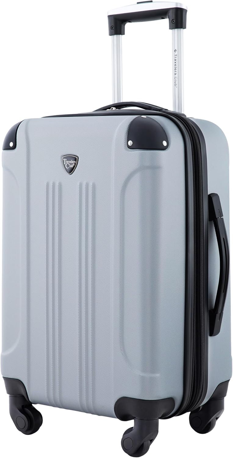 Travelers Club Chicago Hardside Expandable Spinner Luggage, Silver, 20" Carry-On - Image 2