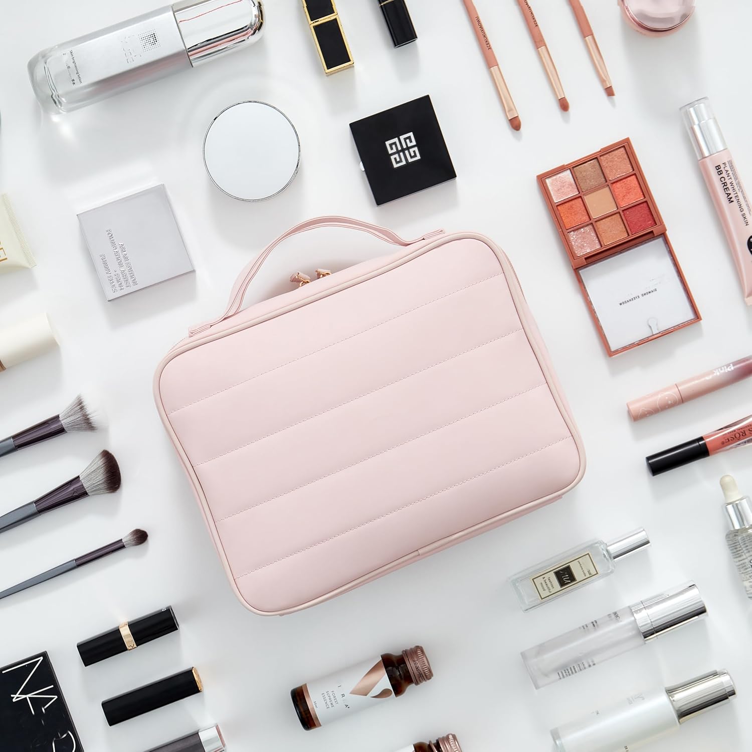 Toiletry Bag, Travel Bag for Women & Men, Portable Cosmetic Bag with Hanging Hook, Durable, Waterproof for Shampoo, Makeup, Essentials, Toiletries Acessories (Pink) - Image 4