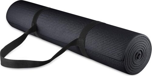 All Purpose 1/4-Inch High Density Anti-Tear Exercise Yoga Mat with Carrying Strap, Multiple Colors