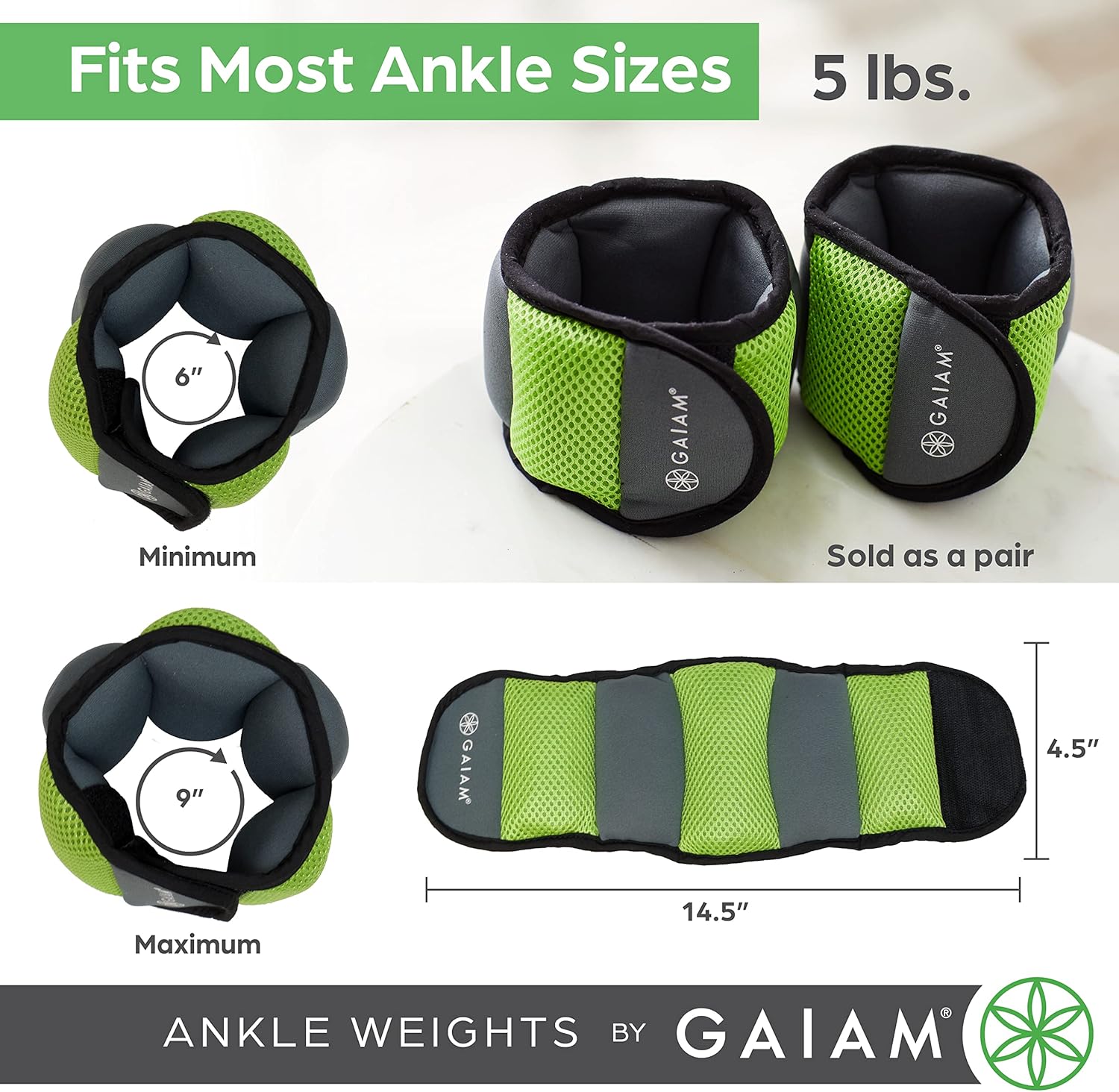 Gaiam Wearable Bracelet to Strengthen, Tone & Sculpt, Adjustable Ankle Weights for Women & Men for Yoga - Image 2