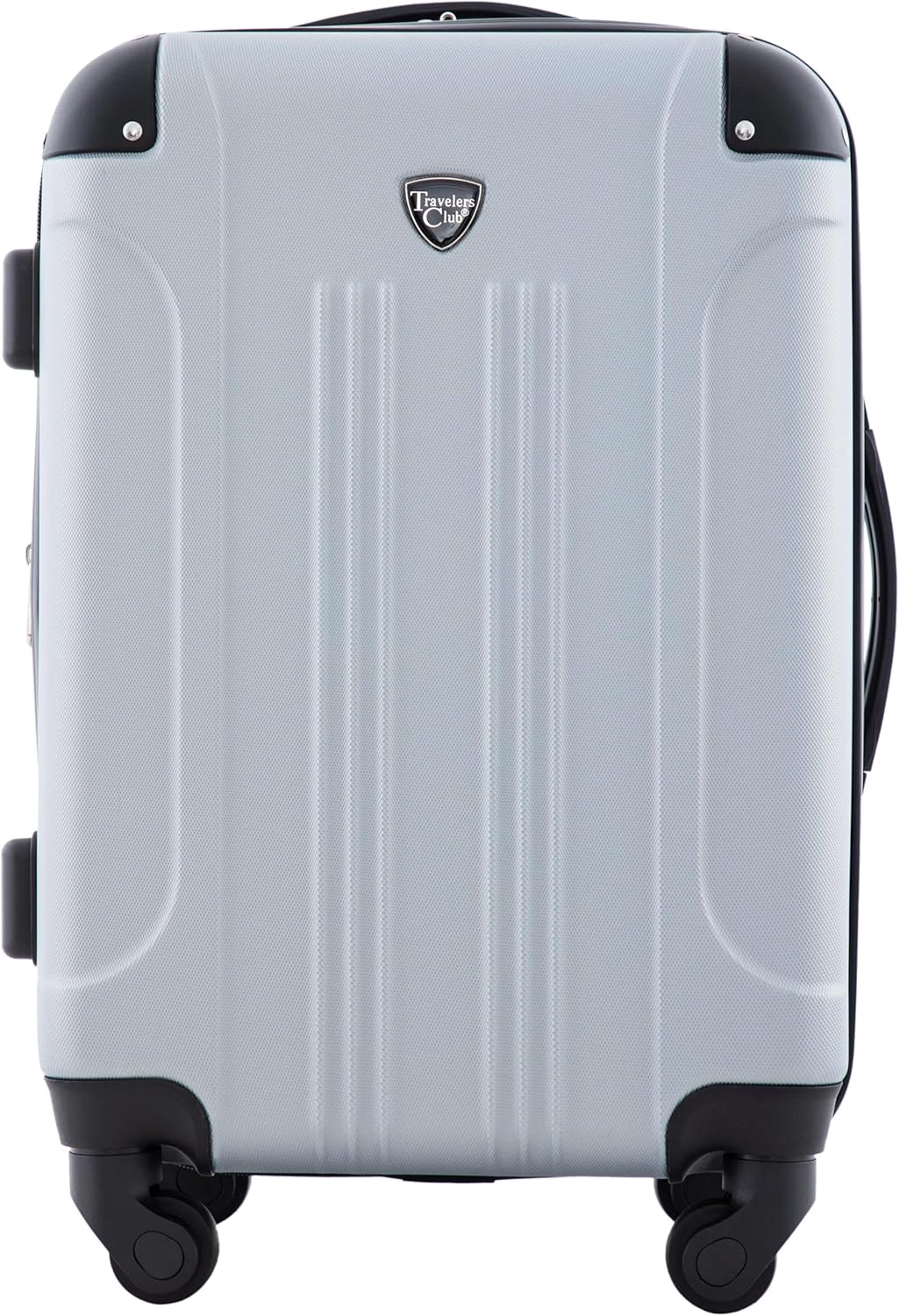 Travelers Club Chicago Hardside Expandable Spinner Luggage, Silver, 20" Carry-On