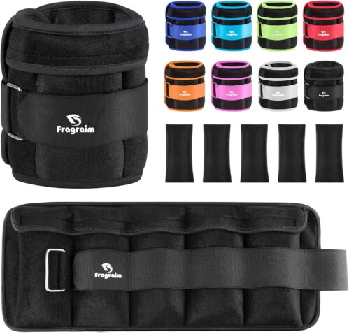 Fragraim Adjustable Ankle Weights 1-3/4/5/6/8/10/12/15/20 LBS Pair with Removable Weight for Jogging, Gymnastics, Aerobics, Physical Therapy