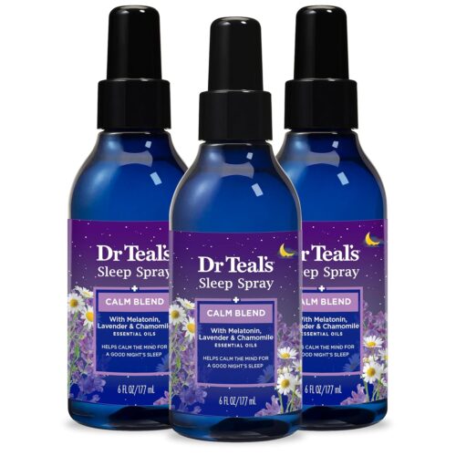 Dr Teal’s Sleep Spray with Melatonin & Essential Oil Blend, 6 fl oz (Pack of 3)