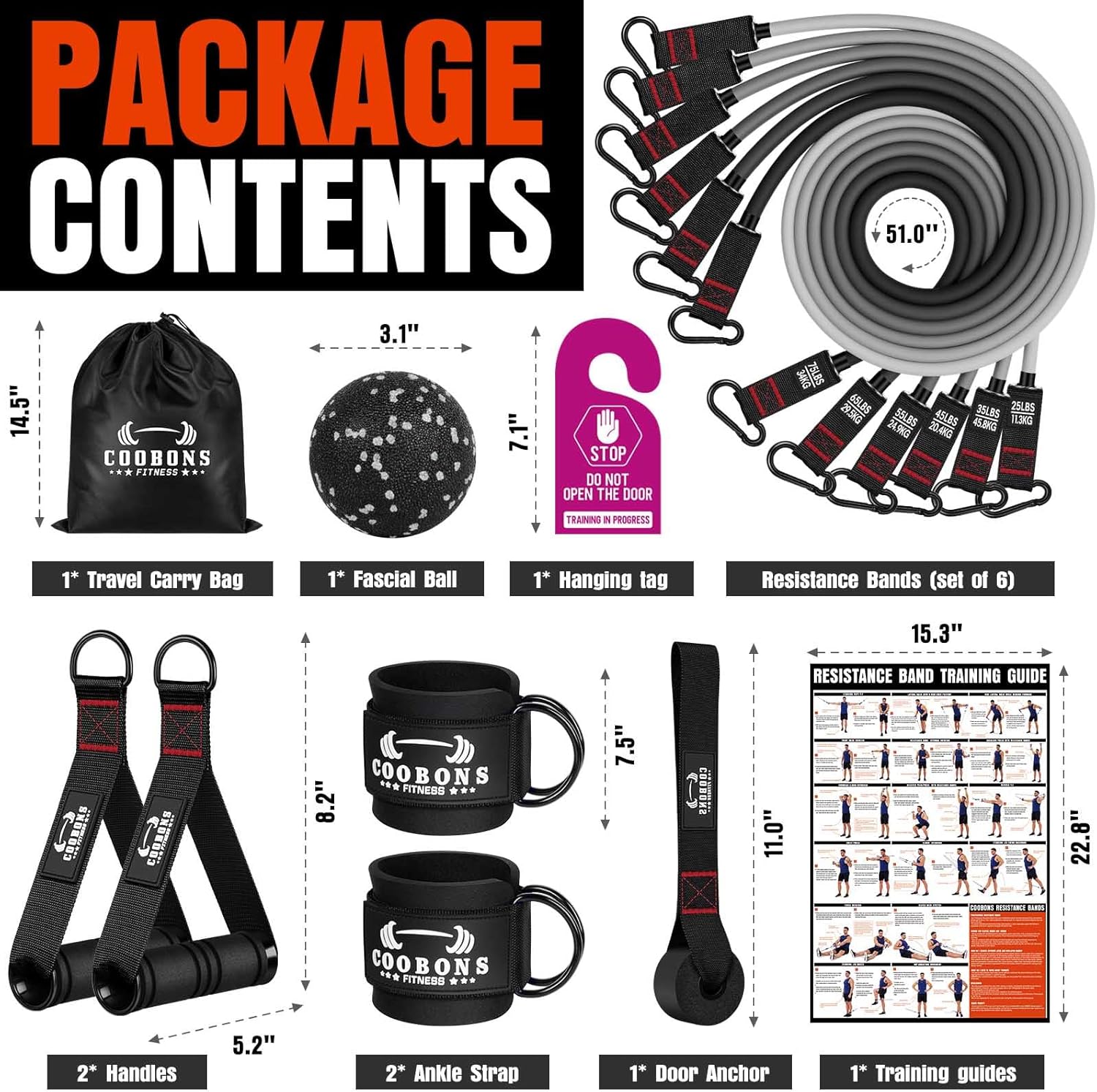 Heavy Resistance Bands for Working Out, 300LBS Exercise Bands with Handles, Workout Bands for Men, Weight Fitness Bands Set for Muscle Training, Strength, Slim, Yoga, Home Gym Equipment - Image 3