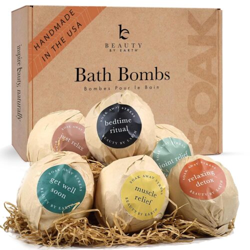 Bath Bomb Gift Set – USA Made with Natural & Organic Ingredients, Relaxing Gifts for Women & Men, Spa & Birthday Gifts for Women and Mom, Bath Bombs for Wife & Kids Gift Ideas