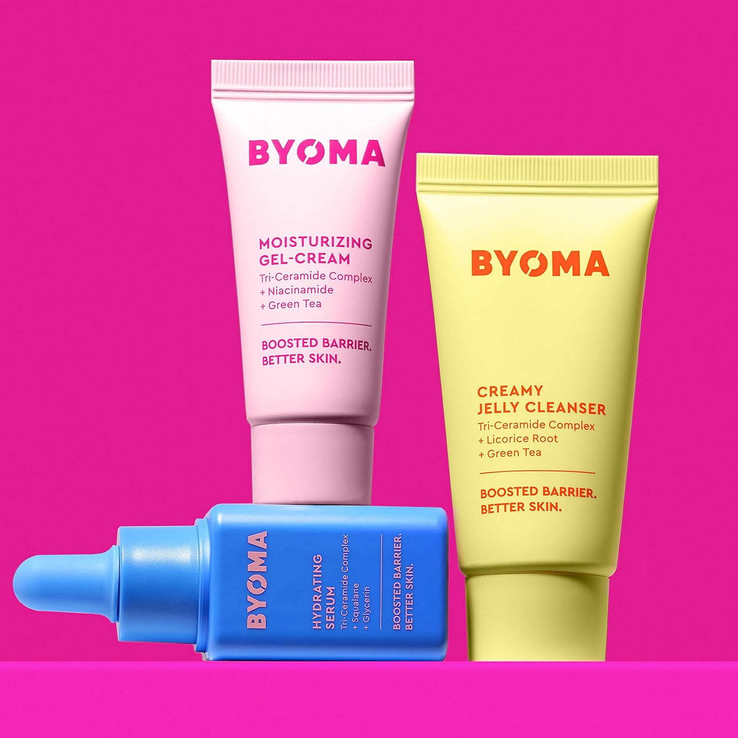 BYOMA So Hydrating Set - Barrier Repair Skincare Set - Creamy Jelly Cleanser, Hydrating Face Serum & Ceramide Face Moisturizer for Dry Skin - Anti Wrinkle, Alcohol Free Skin Care - 30ml, 15ml, 15ml - Image 5